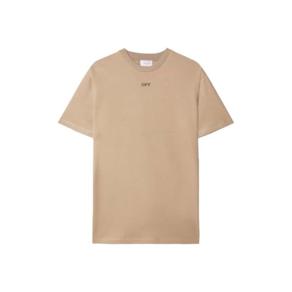 1-12.jpg OFF-WHT T-shirt Embroidered Logo Print Brown