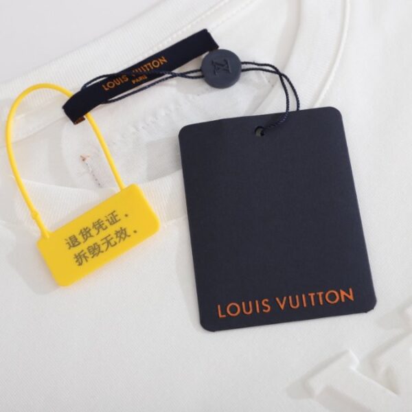 LV T-shirt White Embroidered Logo