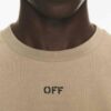 3-13-2.jpg OFF-WHT T-shirt Embroidered Logo Print Brown