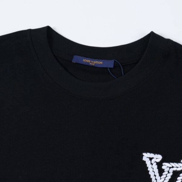 LV T-shirt Black White Logo