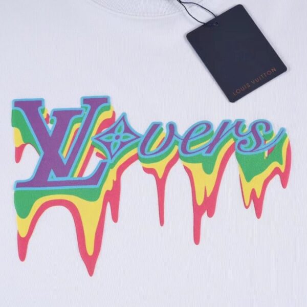LV T-Shirt Drip Print White