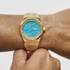 AP Royal Oak Selfwinding 15550BA.OO.1356BA.01 Yellow Gold Blue Turquoise Dial