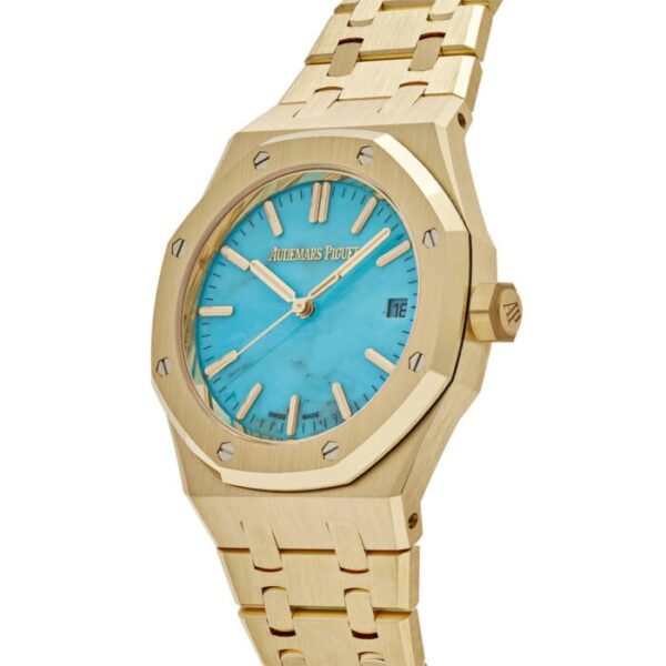 AP Royal Oak Selfwinding 15550BA.OO.1356BA.01 Yellow Gold Blue Turquoise Dial