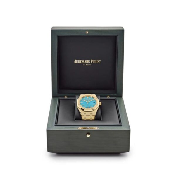 AP Royal Oak Selfwinding 15550BA.OO.1356BA.01 Yellow Gold Blue Turquoise Dial
