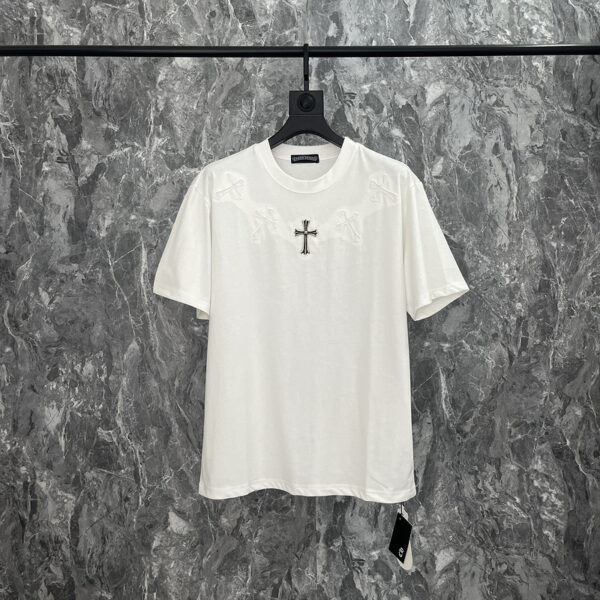CHRM HRTS T-shirt White Cross Embroidery