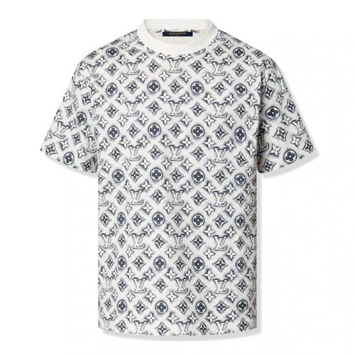 LV T-shirt Monogram White Deep Black