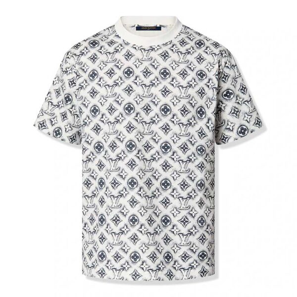 LV T-shirt Monogram White Deep Black