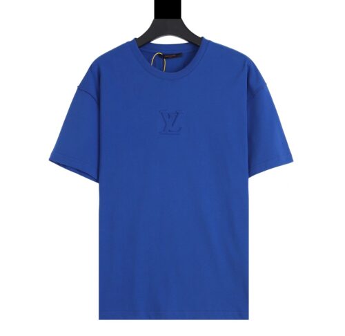 LV T-shirt Blue Embroidered Logo
