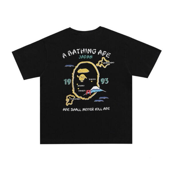 BP T-shirt Japan Map Embroidery Black