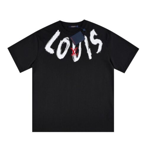 LV T-shirt Brushstroke Logo Black