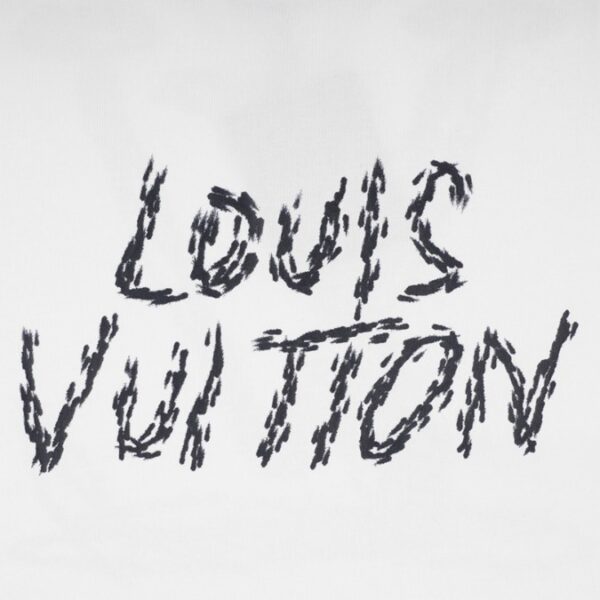 LV T-shirt White Sketch Logo