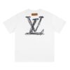 LV T-shirt White Sketch Logo