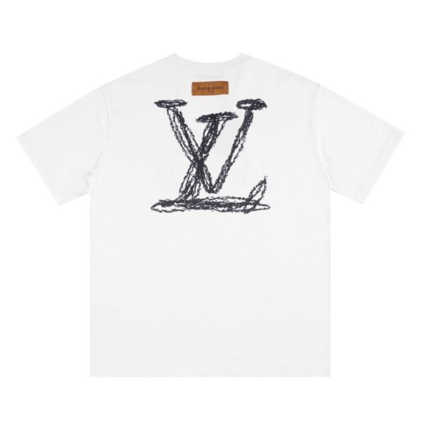 LV T-shirt White Sketch Logo