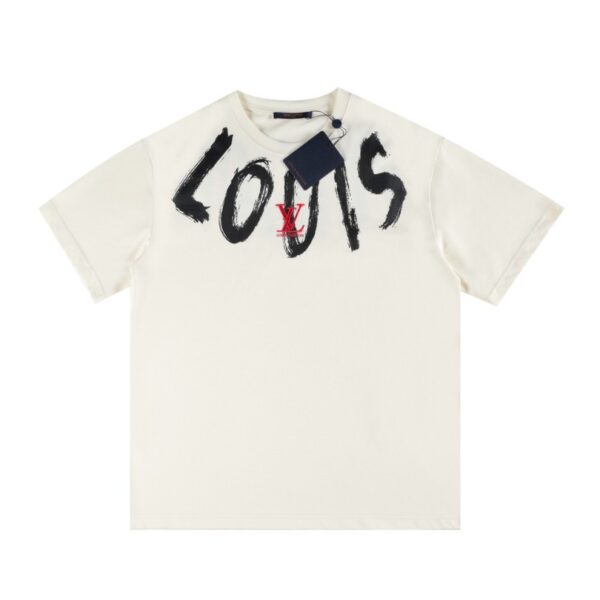 LV T-shirt Brushstroke Logo White