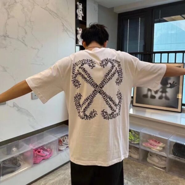 rthtrh2036-3.jpg OFF-WHT T-shirt Arrows Logo Black White