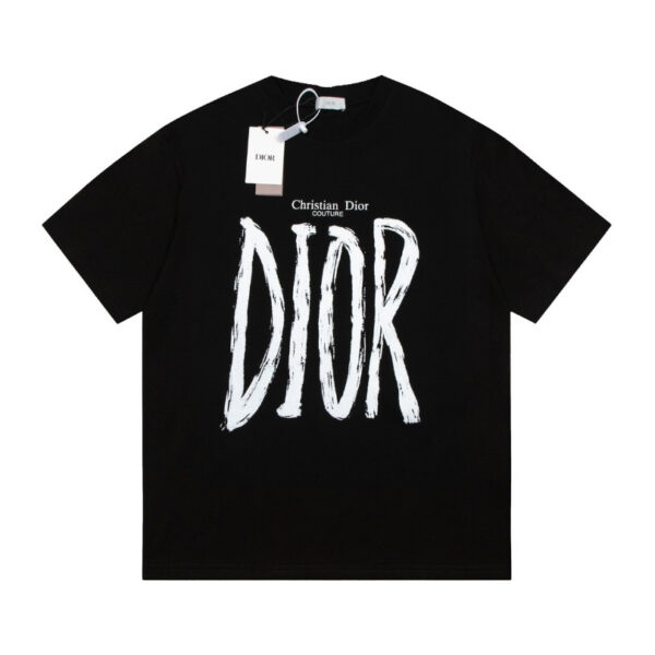 CD T-shirt Black Graphic Logo Couture
