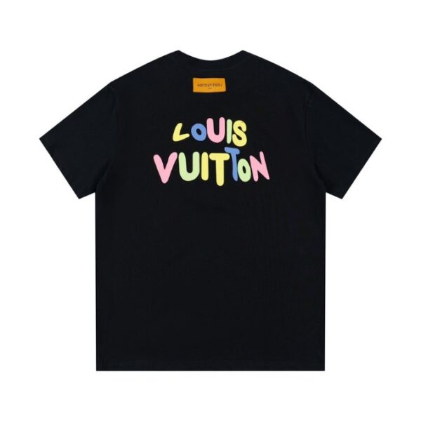 LV T-Shirt Multicolor Logo Black