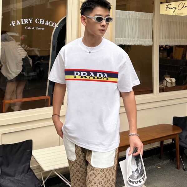 PRD T-shirt Stripe Logo White