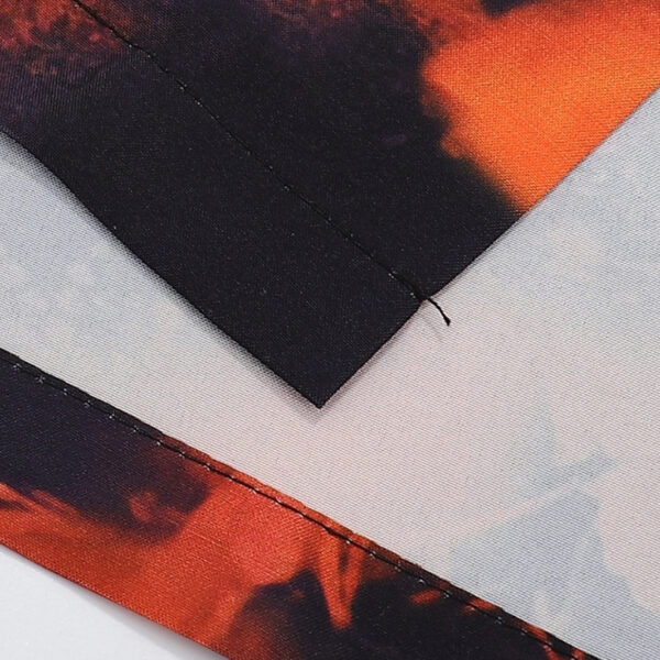 PRD Shirt Orange Black Graphic Print