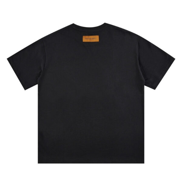 LV T-shirt Blue Graffiti Black Logo