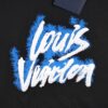 LV T-shirt Blue Graffiti Black Logo